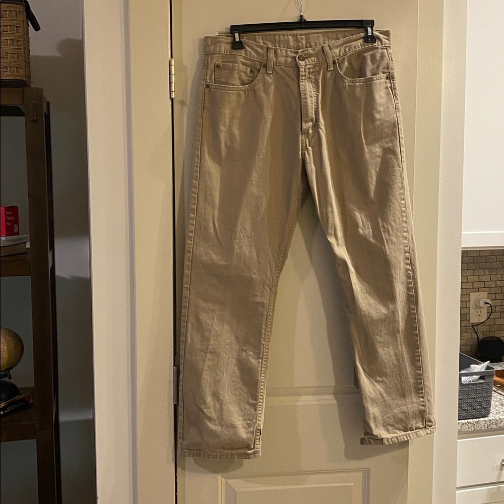 Levi Beige Straight-Leg Jeans